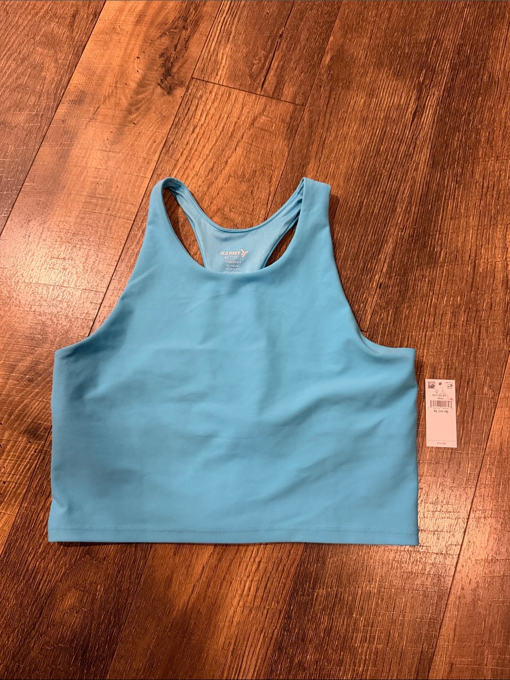 Old Navy Blue Racerback Crop Sports Tank